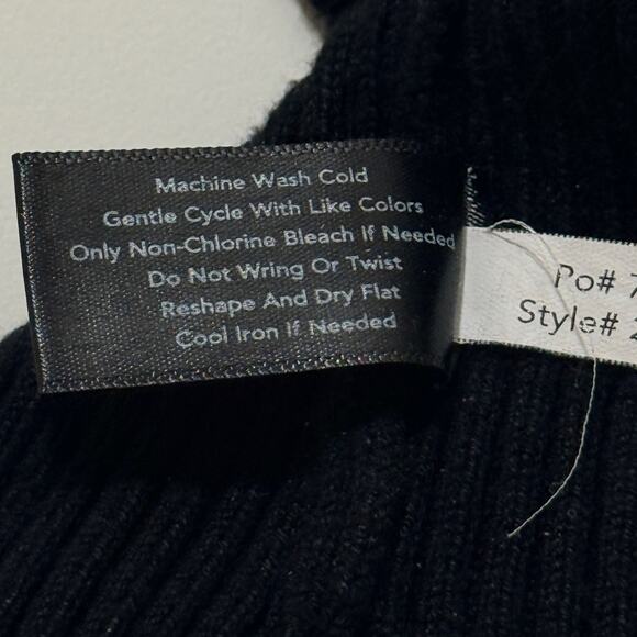 Boston Proper Sweater Sz Sm Black Ribbed Knit Quarter Zip Mock Neck Pullover - Picture 11 of 12